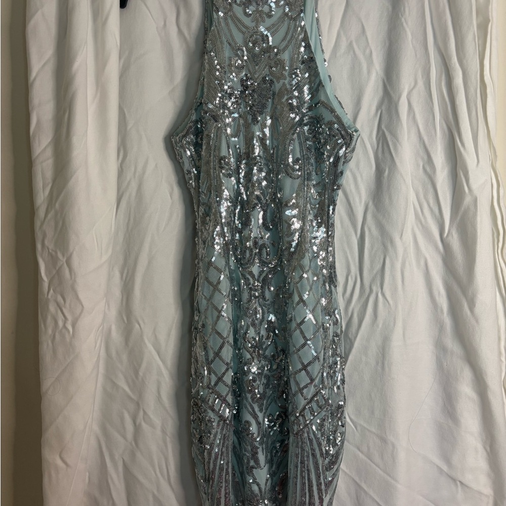 Elegant Sequin Dress in Silver